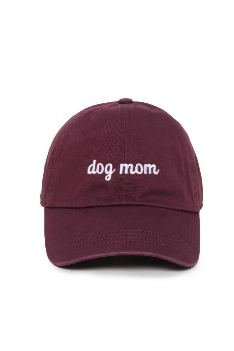 DOG MOM embroidery Baseball Cap