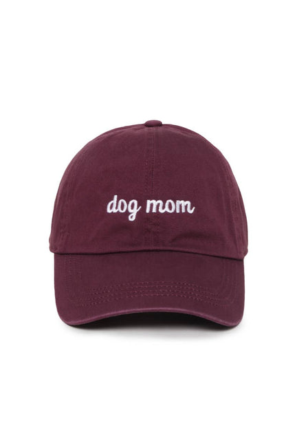 DOG MOM embroidery Baseball Cap