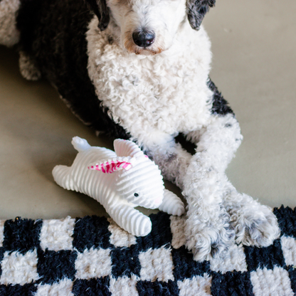 Midlee Stripe Ears White Easter Rabbit Dog Toy