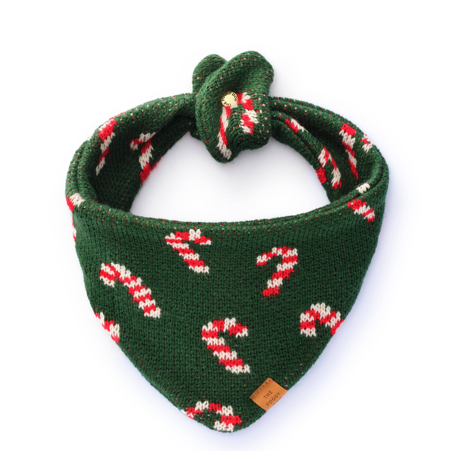 Foggy Dog Candy Cane Knit Holiday Bandana