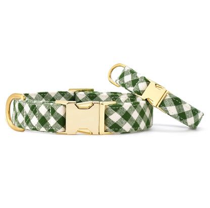Foggy Dog Gingham Hunter Green Collar