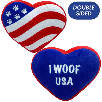 Paws & Stripes Heart Dog Toy