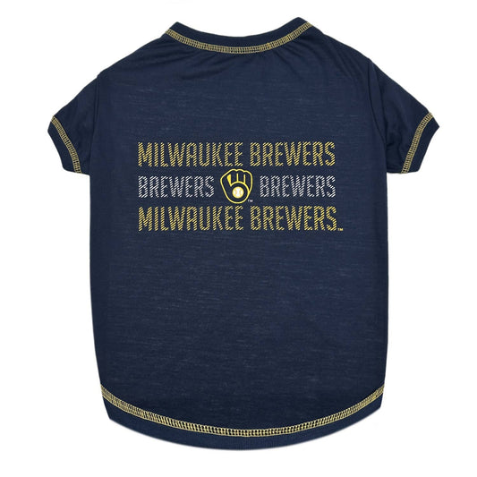 Brewers Stripe Text Tee