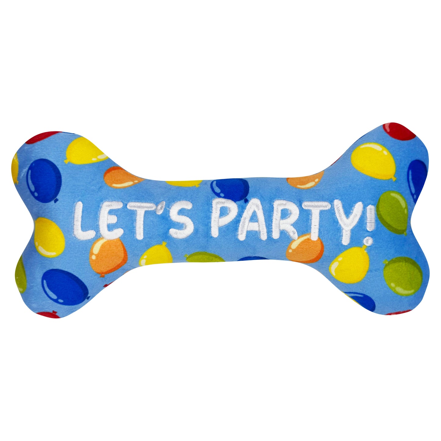 Party Time Bone Blue Dog Toy