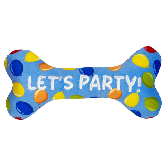 Party Time Bone Blue Dog Toy