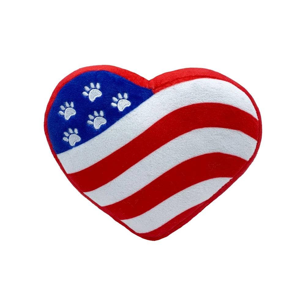 Paws & Stripes Heart Dog Toy