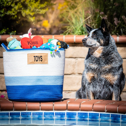 Midlee Blue 3 Tone Toys Basket