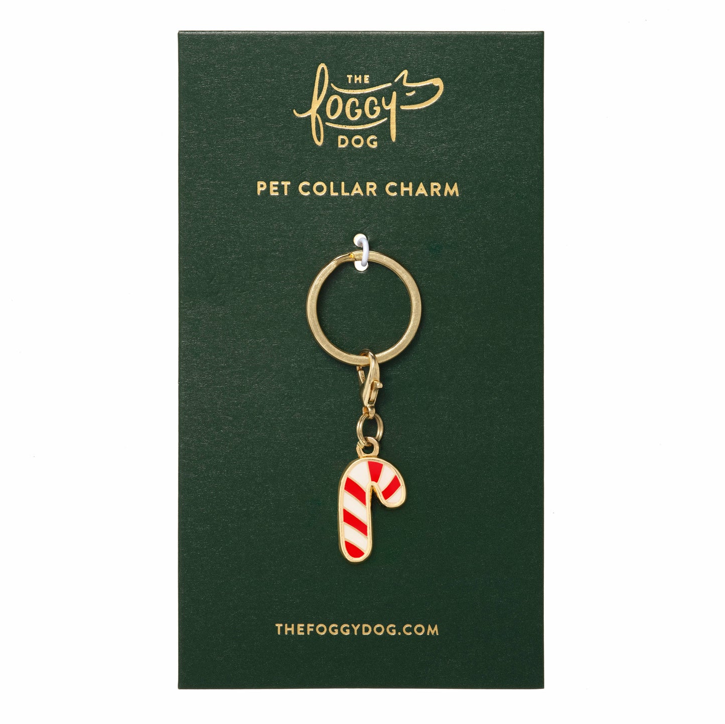 Foggy Dog Candy Cane Collar Charm