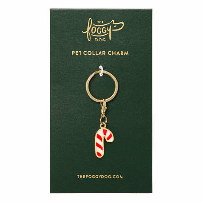 Foggy Dog Candy Cane Collar Charm