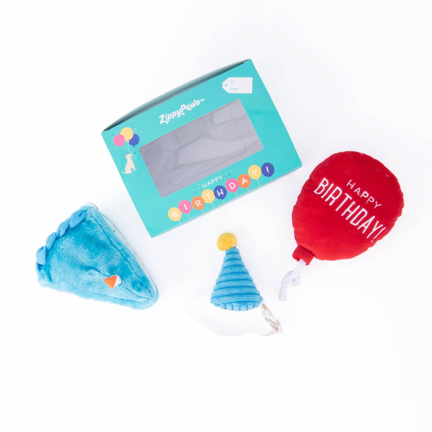ZippyPaws Birthday Box Blue 3pc