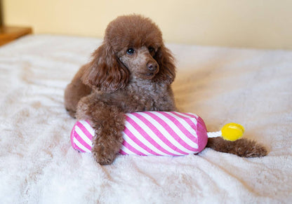 ThoozyPet Birthday Candle Pink w/ Rope 16"