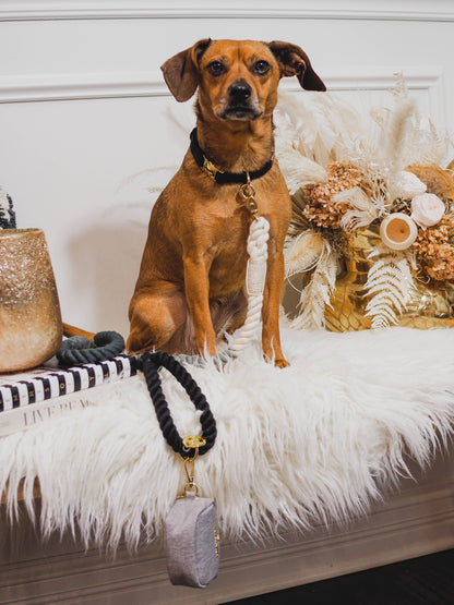 Cairo Rope Dog Leash | Black Grey