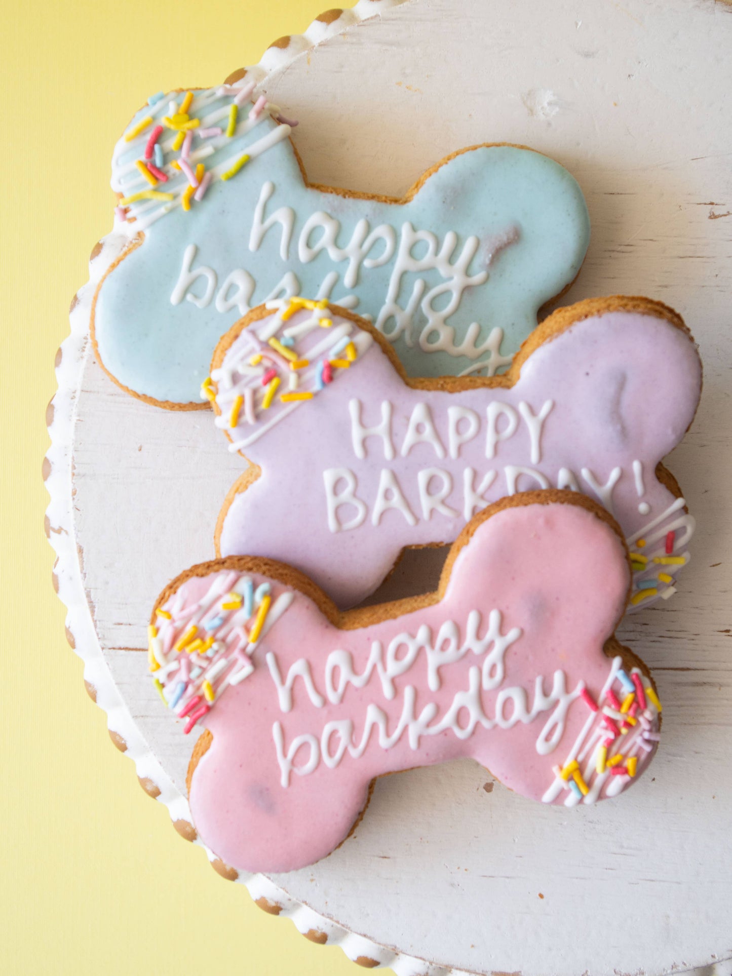 Happy Barkday Bone Biscuit - Dog Treat - Birthday Biscuit