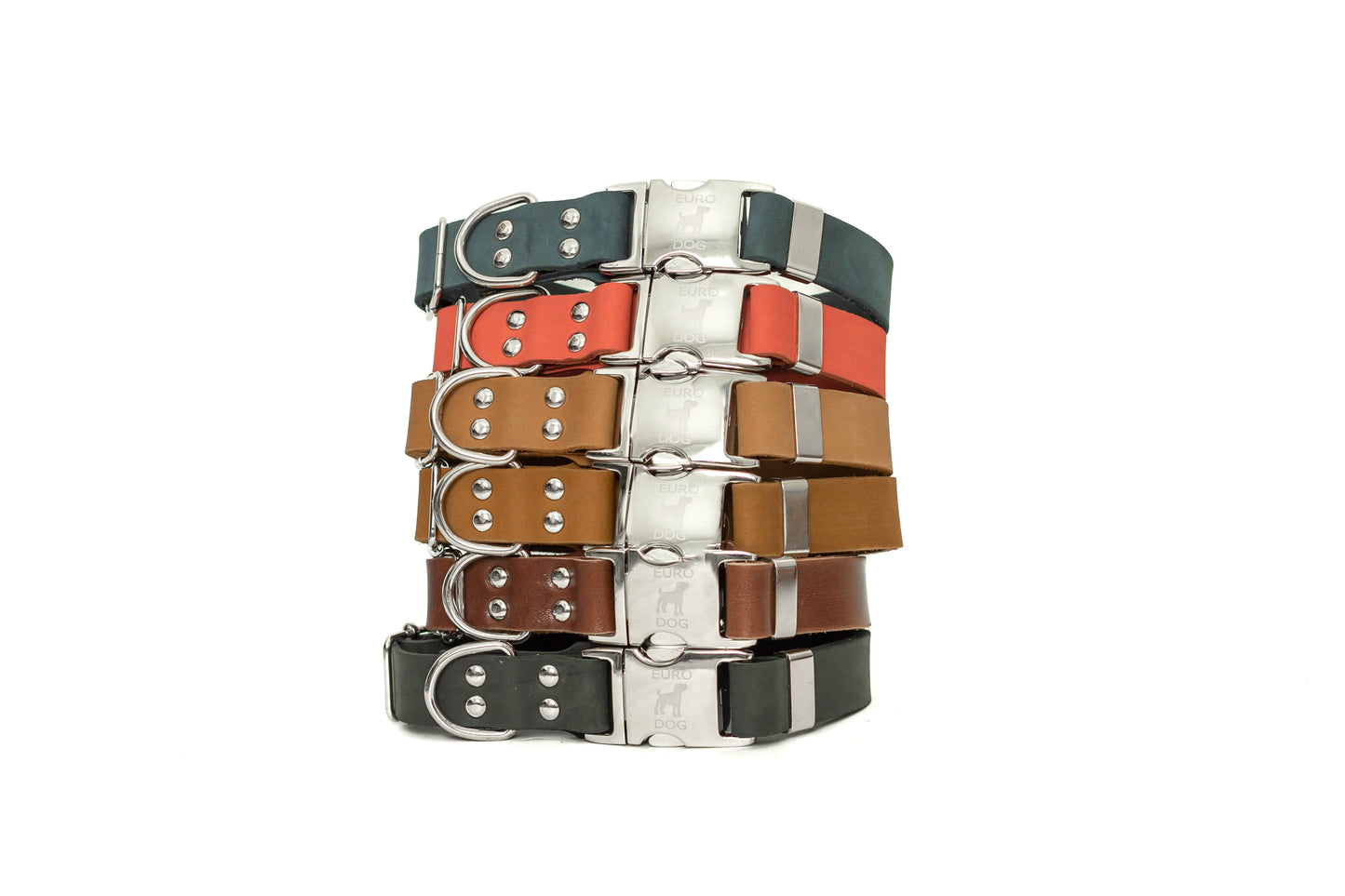 Modern Style Soft Leather Quick-Release Euro-Dog Collar