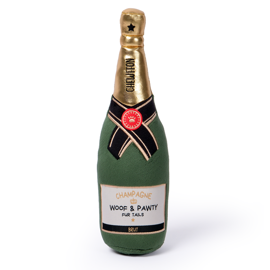 CHEWFFON Plush Champagne Bottle Squeaky Dog Toy