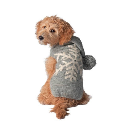 Grey Alpaca Snowflake Dog Sweater