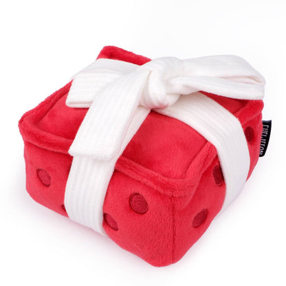 CHEWFFON Gift Box Dog Toy Crinkle, Squeak & Treat Puzzle