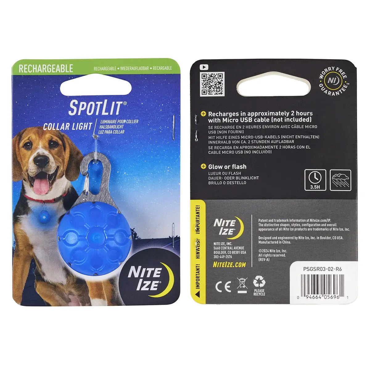 SpotLit® Rechargeable Collar Light - Blue