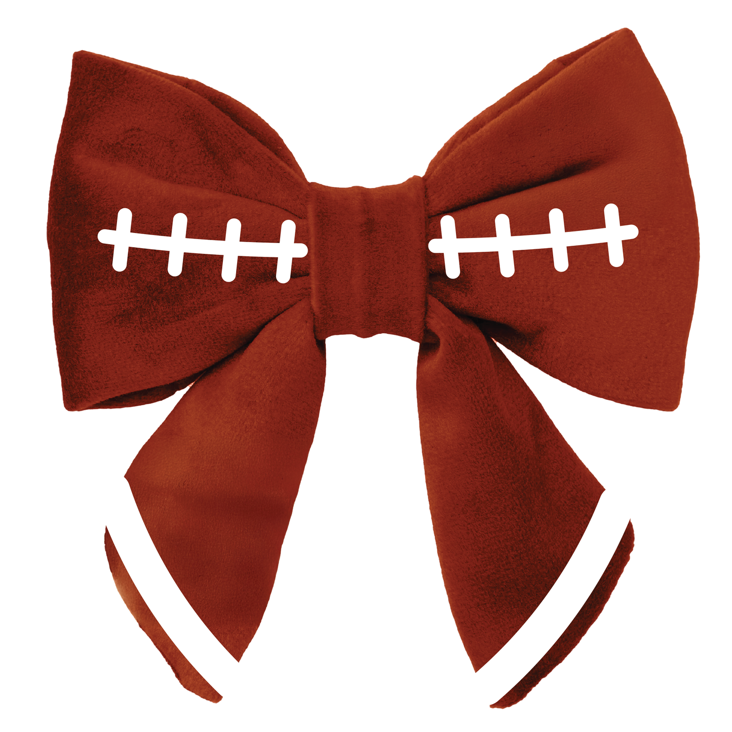 Football Embroidered Lady Dog Bow