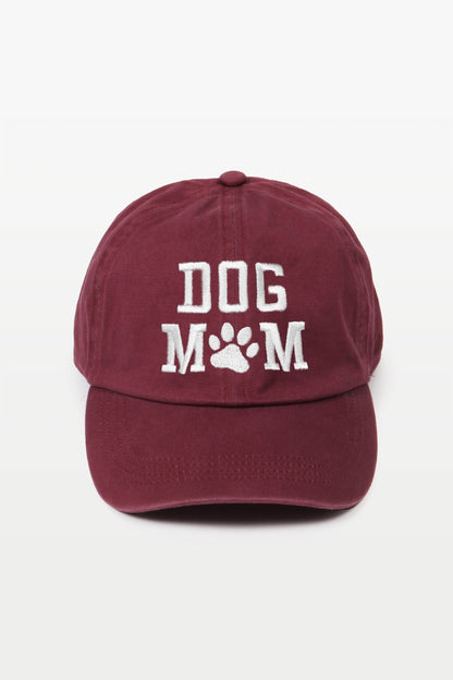 "Dog Mom" Embroidered Baseball Cap