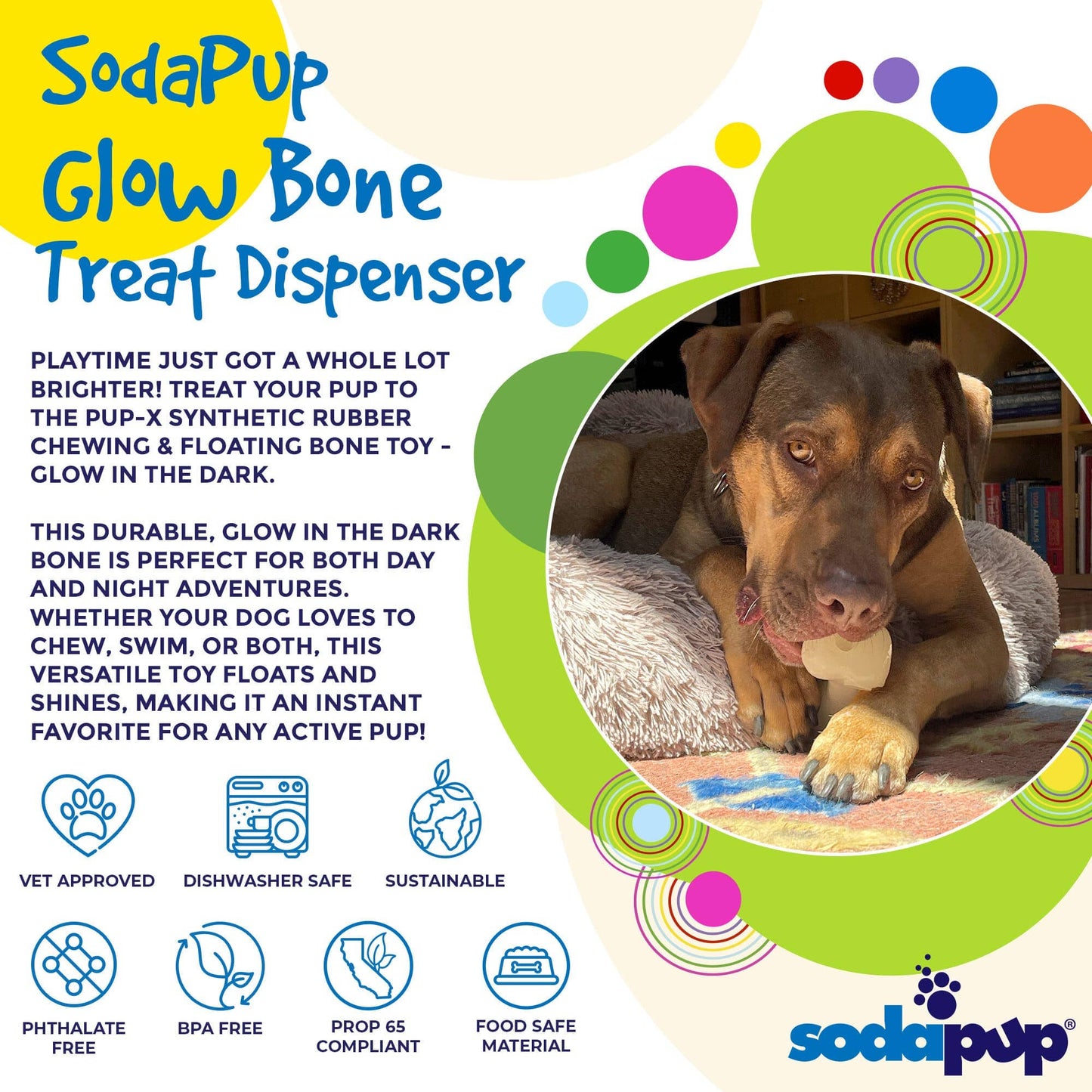 PUP-X Synthetic Rubber Chewing & Floating Bone Toy
