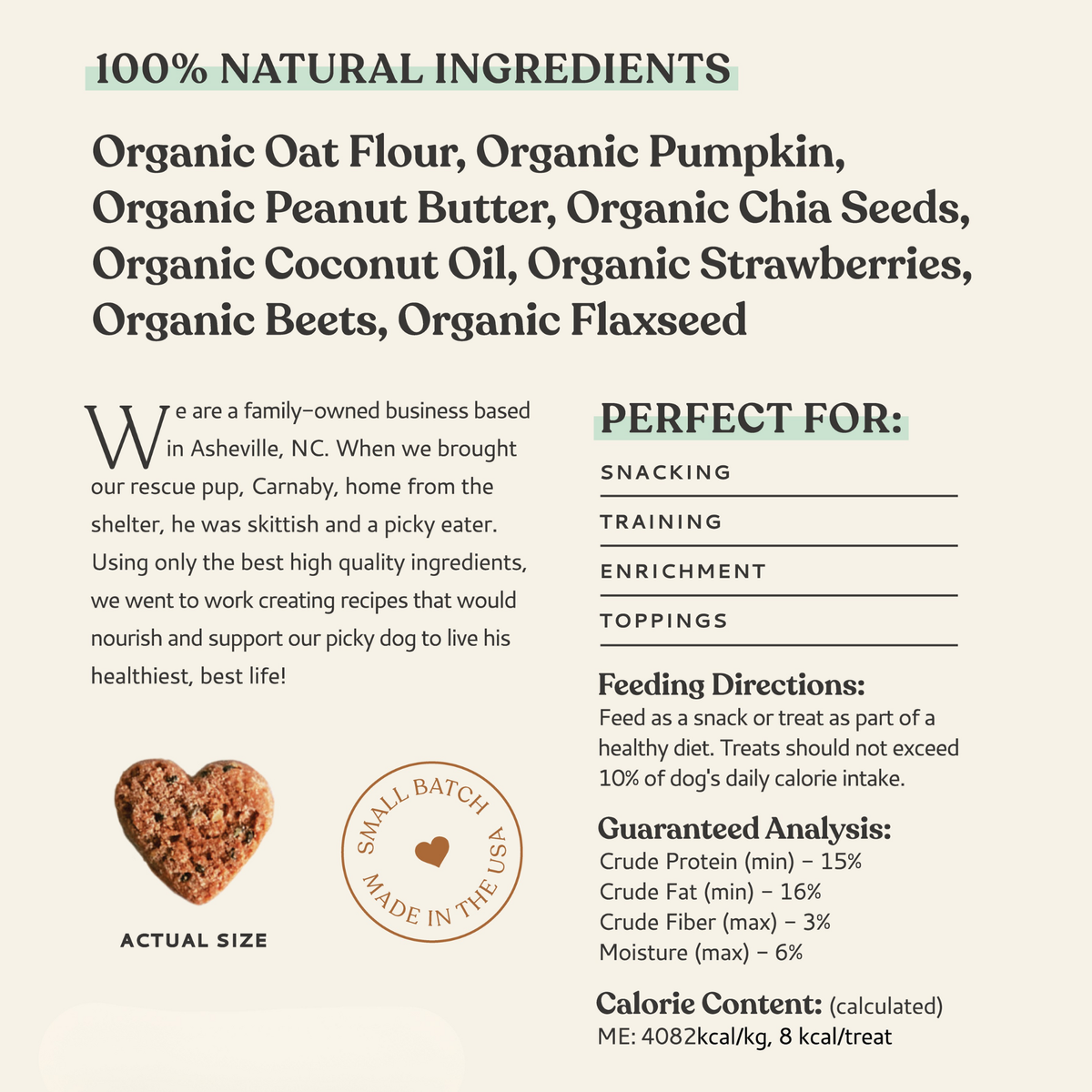 Love Bites - Organic Dog Treats, Strawberry & Peanut Butter