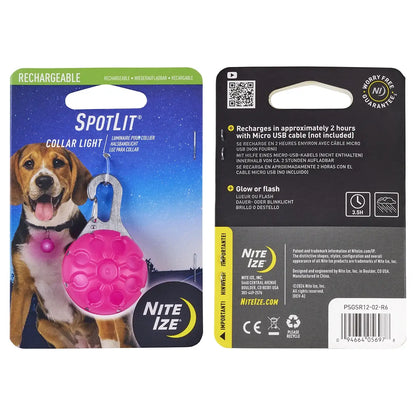 SpotLit® Rechargeable Collar Light - Pink