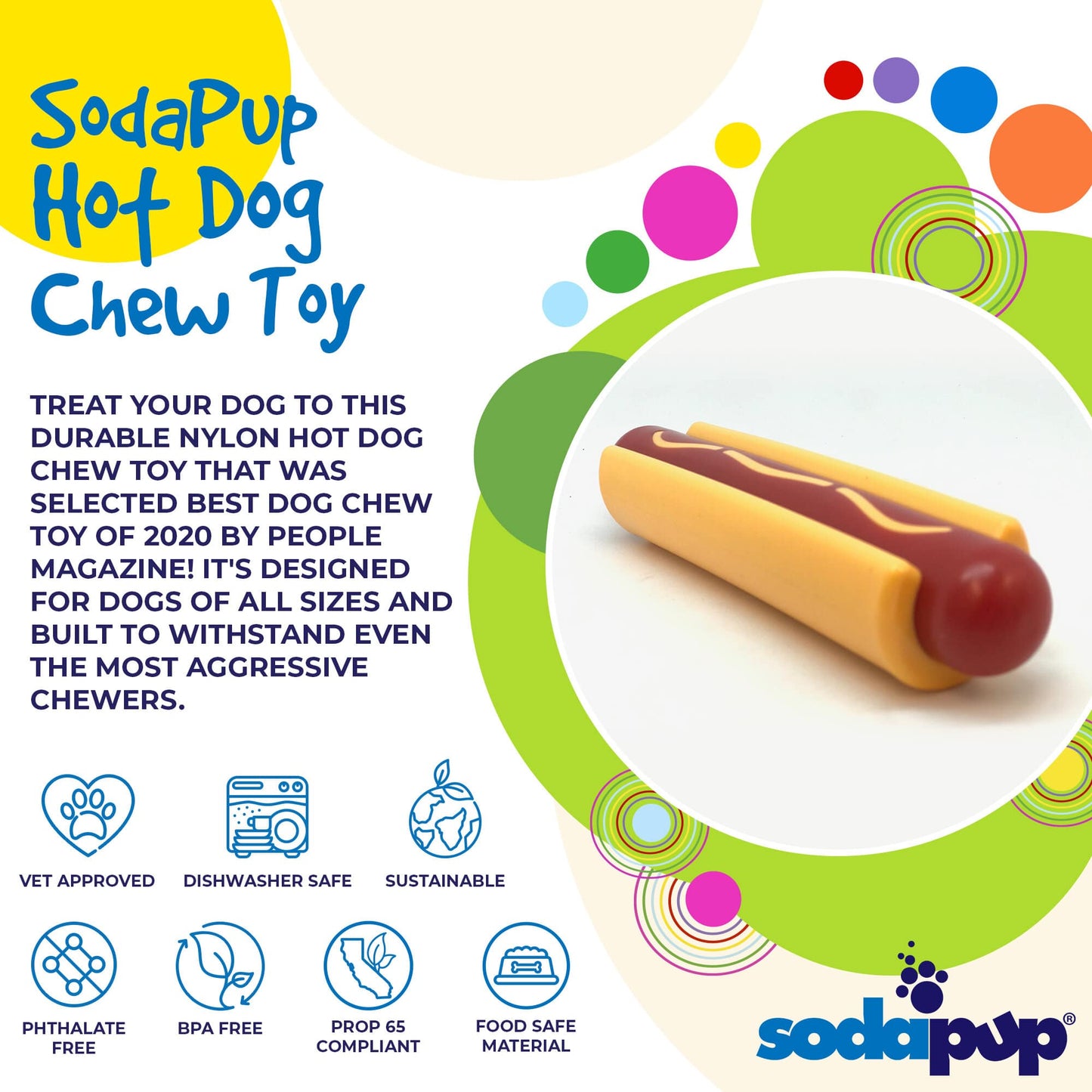 Hot Dog Chew Toy - Medium/Large