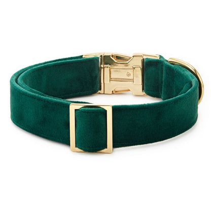 Foggy Dog Forest Green Velvet Collar